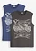Lot de 2 débardeurs marcel 100% coton, Couleur: indigo + gris ardoise
