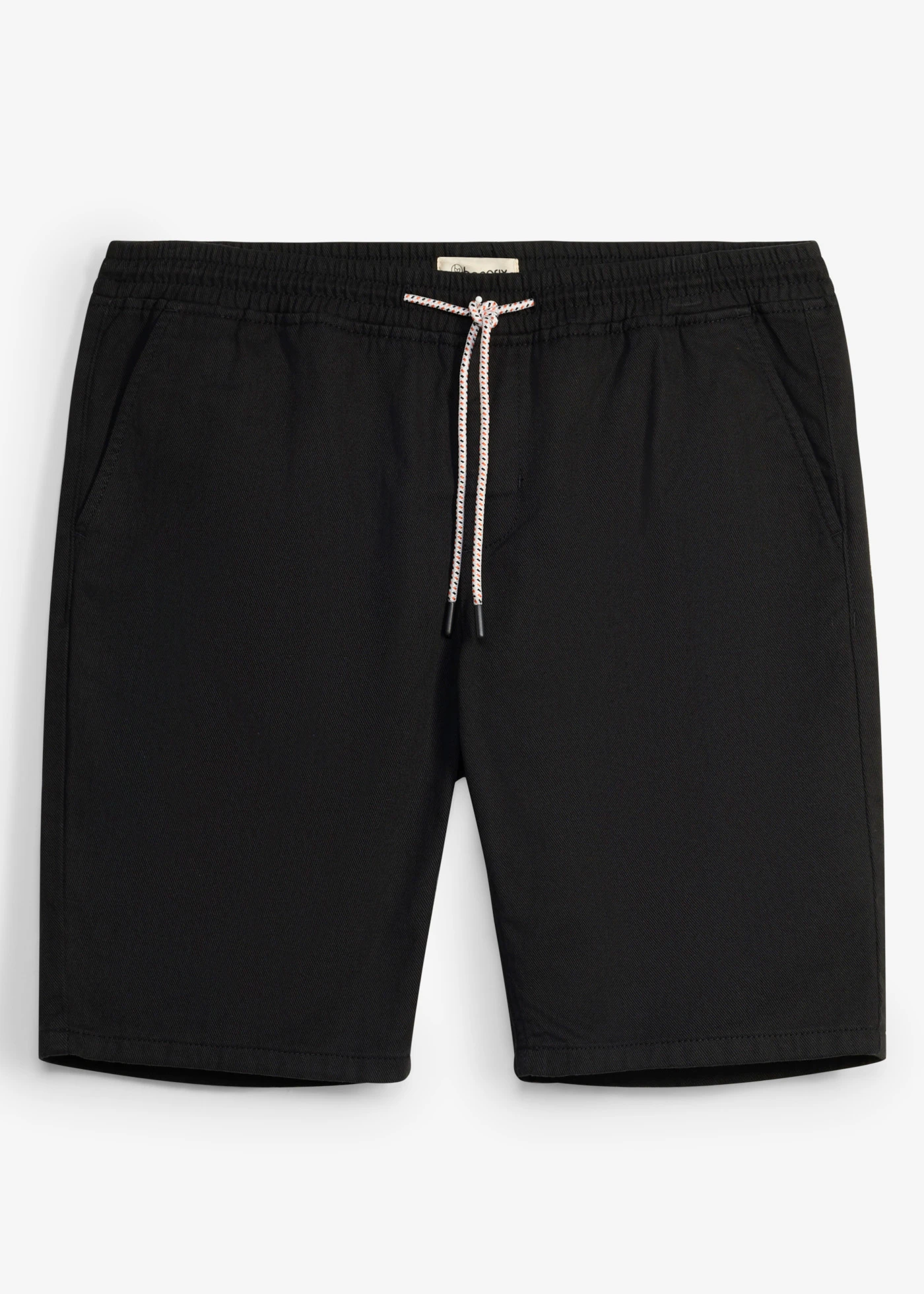Bermude cu șiret în talie din bumbac 100%, Regular Fit • negru • magazin bonprix