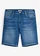 Sweatjeans bermuda met elastische tailleband, regular fit, Kleur: blauw denim