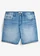 Lichte jeansshort met elastische tailleband, relaxed fit, Kleur: middelblauw denim