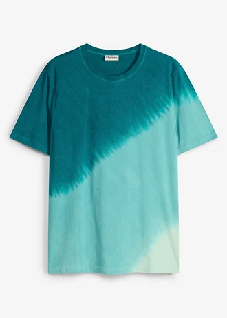 Tricou din bumbac organic 100%, culoare: albastru profund cu imprimeu