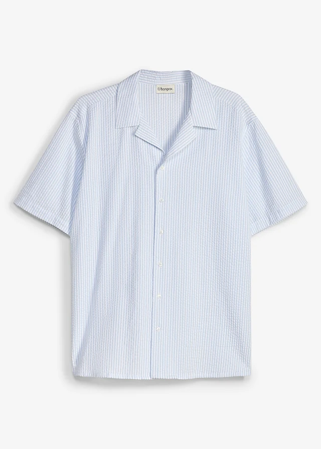 Resort overhemd van katoen, loose fit • poederblauw-wit gestreept • product-page.page-title-suffix