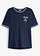 Piqué T-shirt van biologisch katoen, Kleur: donkerblauw/wit met print