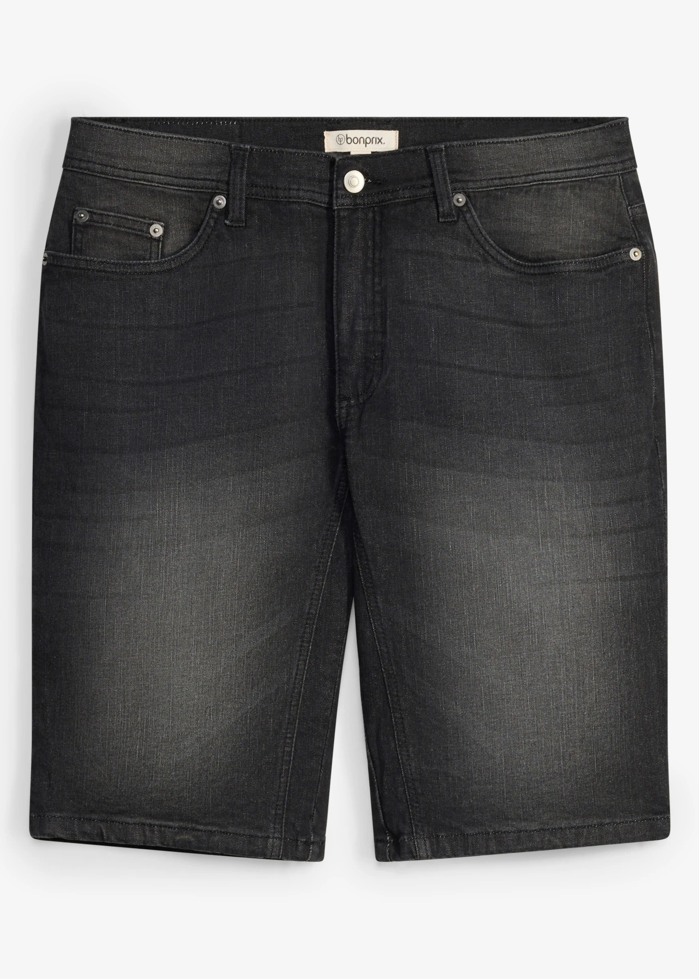 Stretch jeans bermuda met verstevigd kruis, regular fit • zwart denim • bonprix online shop