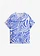Losjes vallende tuniek van viscose, Kleur: wit/edelsteenblauw met zebraprint