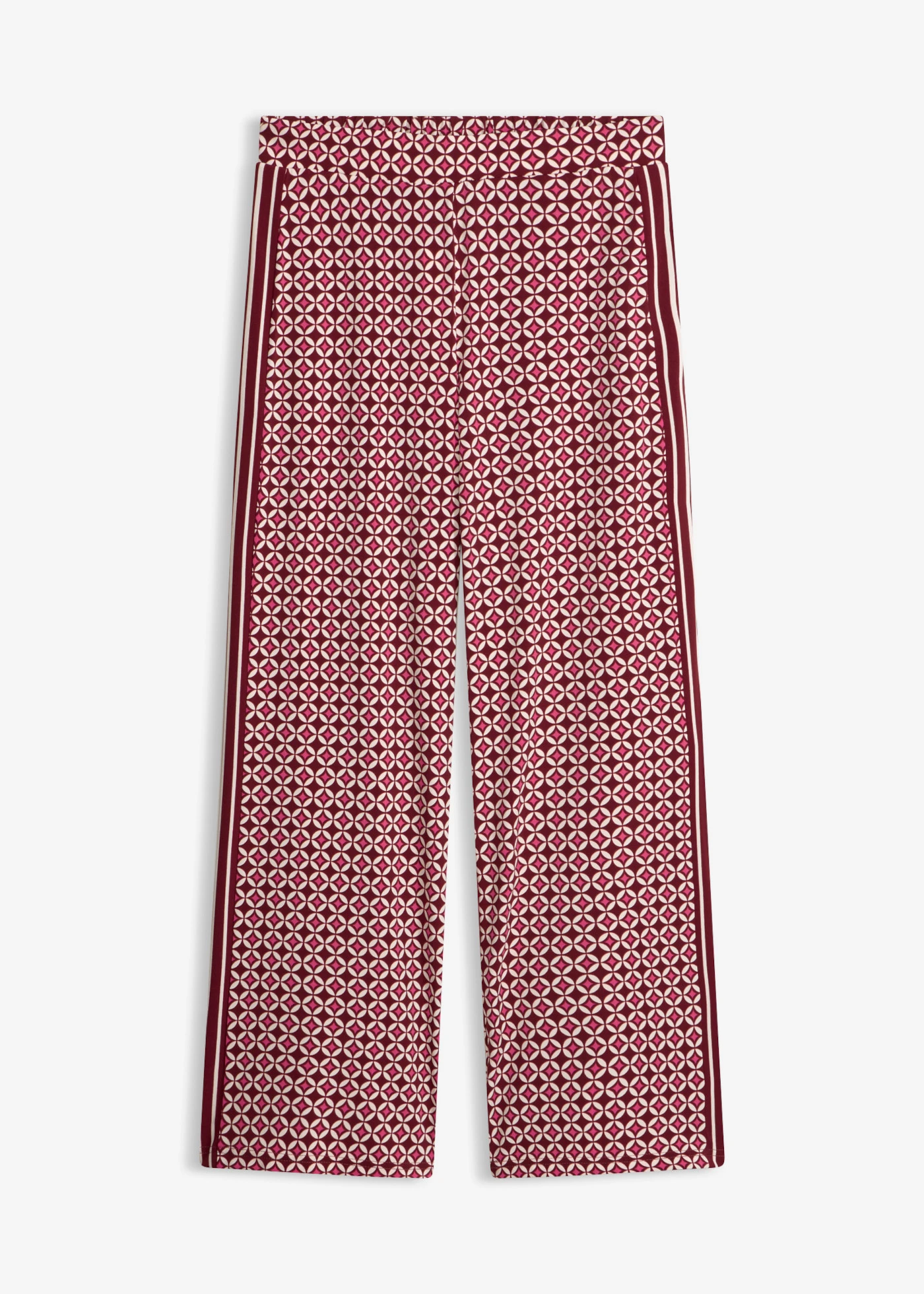 Džersejové nohavice, minimalistický dizajn • rubínovo červená/pinklady grafická • obchod bonprix
