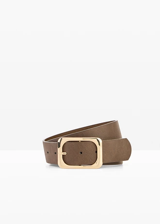 Ceinture à boucle dorée, Couleur: marron foncé-doré