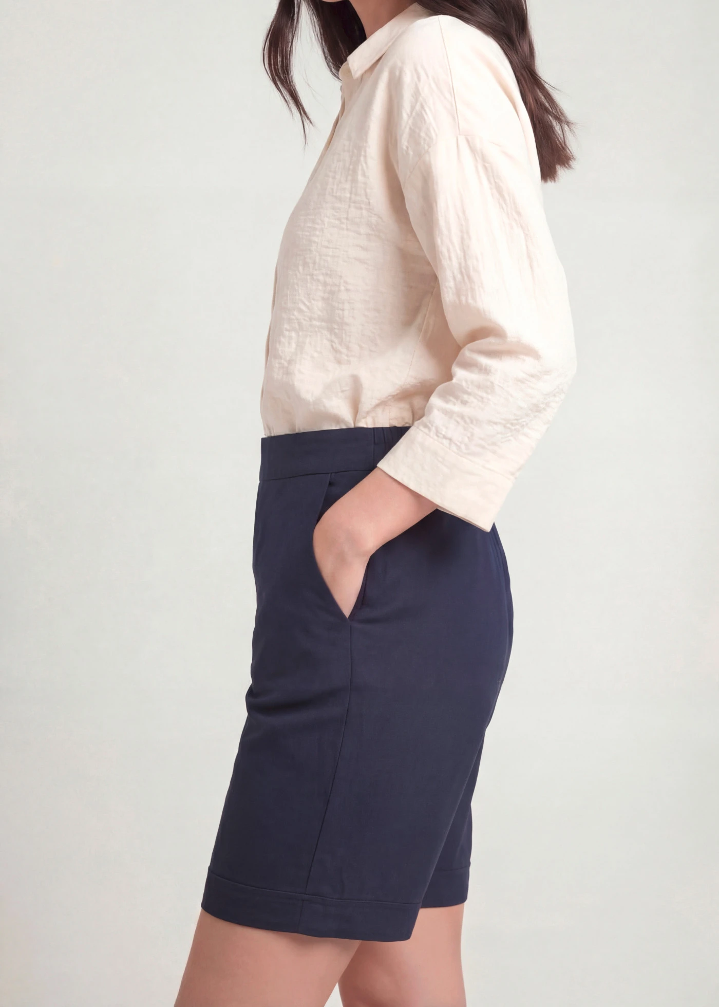 Bermuda van een katoenmix • donkerblauw • bonprix online shop