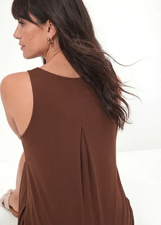 Jersey jurk in een soepele lyocellmix • bruin • bonprix online shop