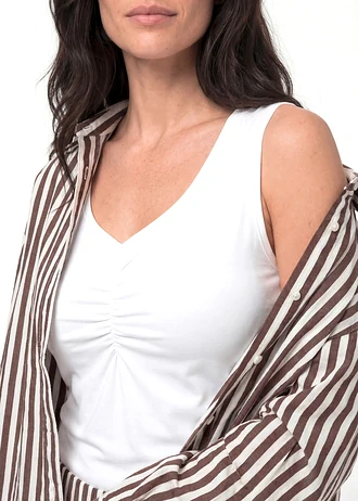 Top van een elastische biologisch katoenmix (set van 2) • zwart/wit • bonprix online shop