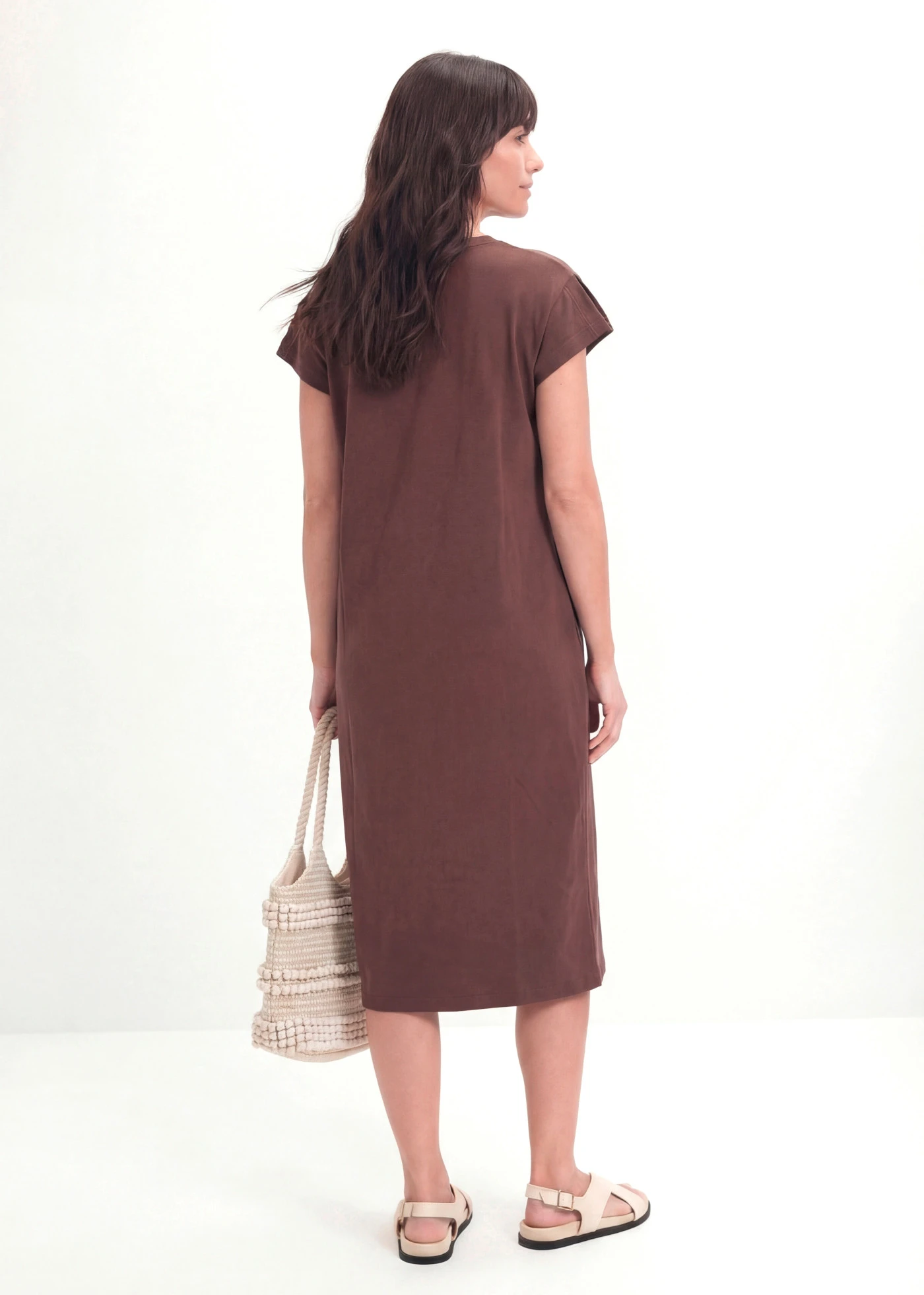 Robe en jersey coton épais • marron • Boutique bonprix
