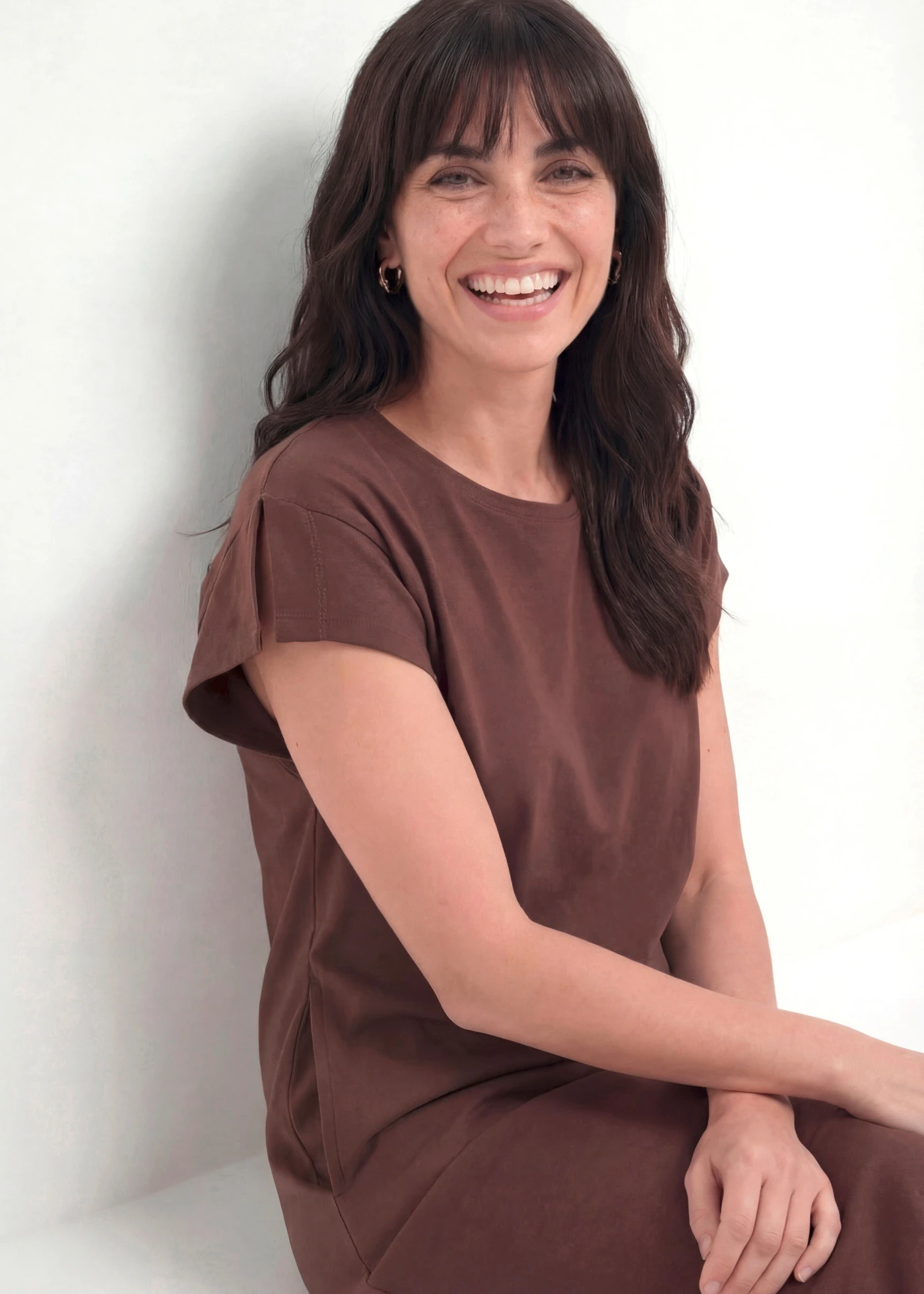 Robe en jersey coton épais • marron • Boutique bonprix