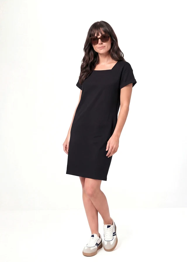 Robe en jersey coton, Couleur: noir