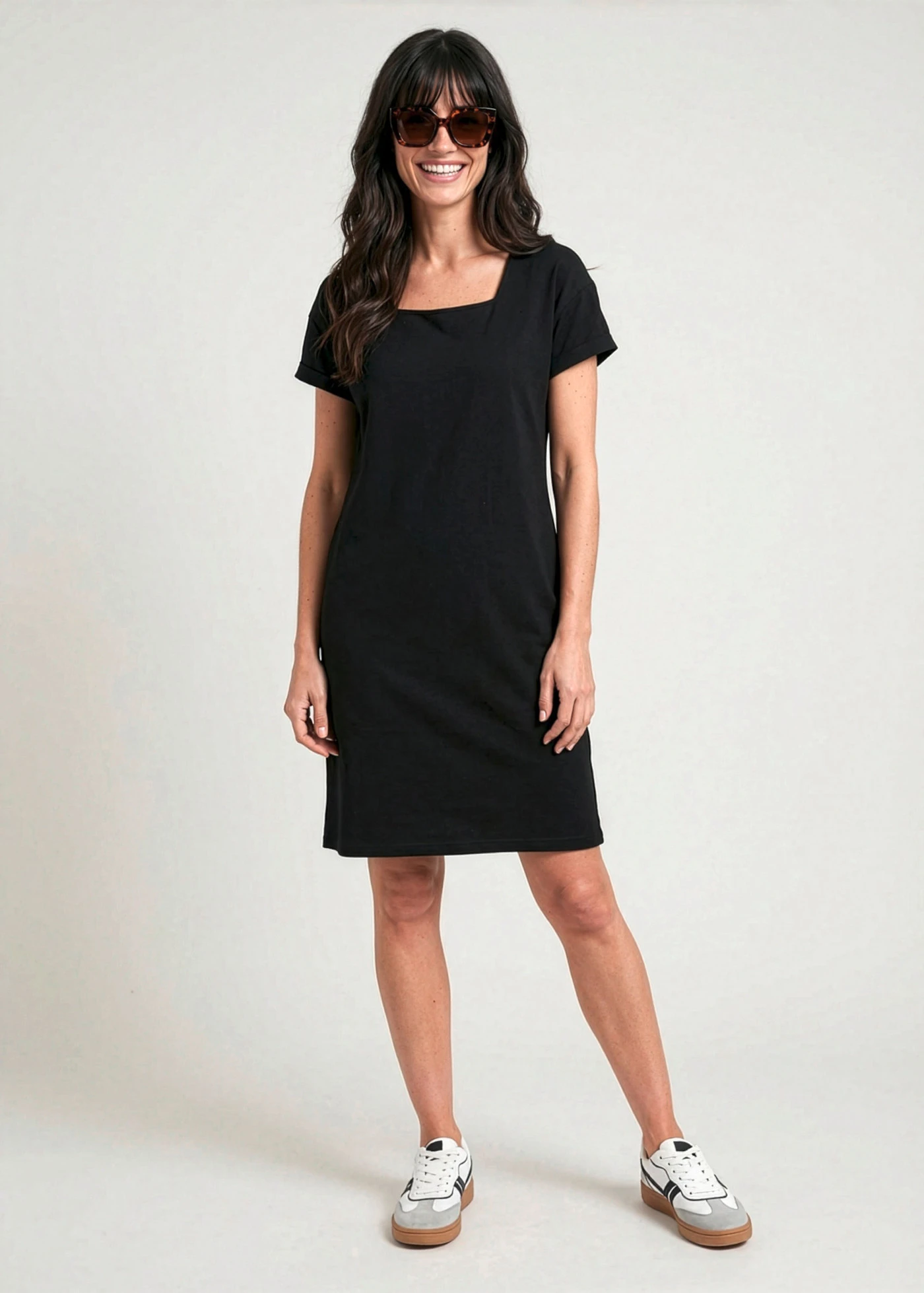 Rochie din jerse cu bumbac organic 100% • negru • magazin bonprix