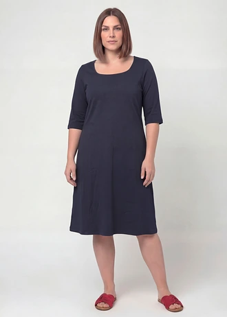 Robe en jersey 100% coton, Couleur: bleu foncé