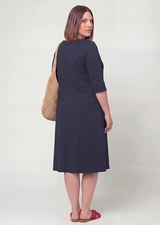 Robe en jersey 100% coton, Couleur: bleu foncé