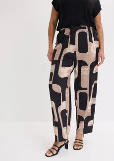 Jersey broek, Kleur: zwart-kiezelgrijs met print