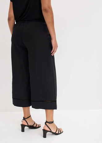 Culotte kalhoty ze splývavé viskózové směsi, barva: černá