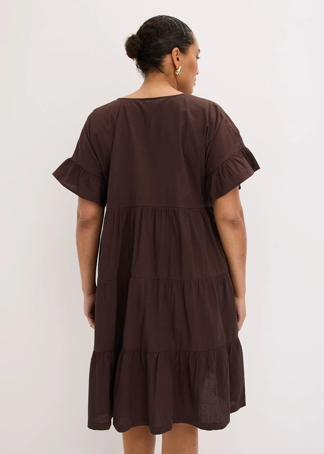 Robe 100% coton, Couleur: marron foncé