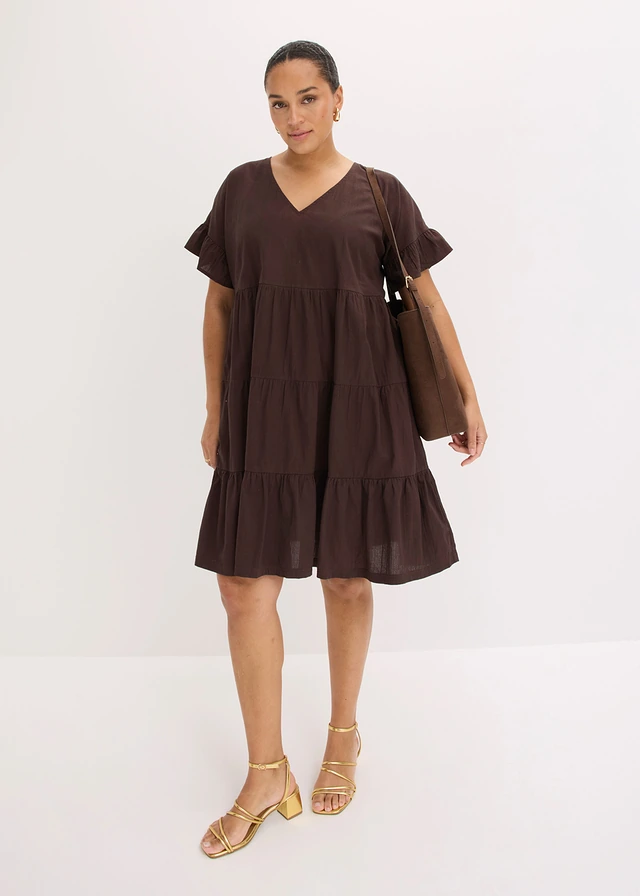 Robe 100% coton, Couleur: marron foncé