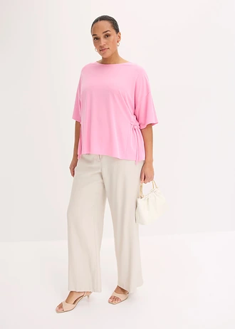 T-shirt van een zachte viscosemix, Kleur: roze