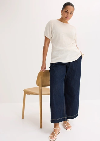 T-shirt texturé, Couleur: écru