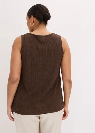 Top texturé, Couleur: marron foncé