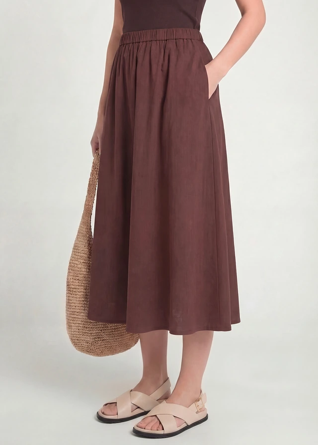 Midirok van een linnenmix • bruin • product-page.page-title-suffix