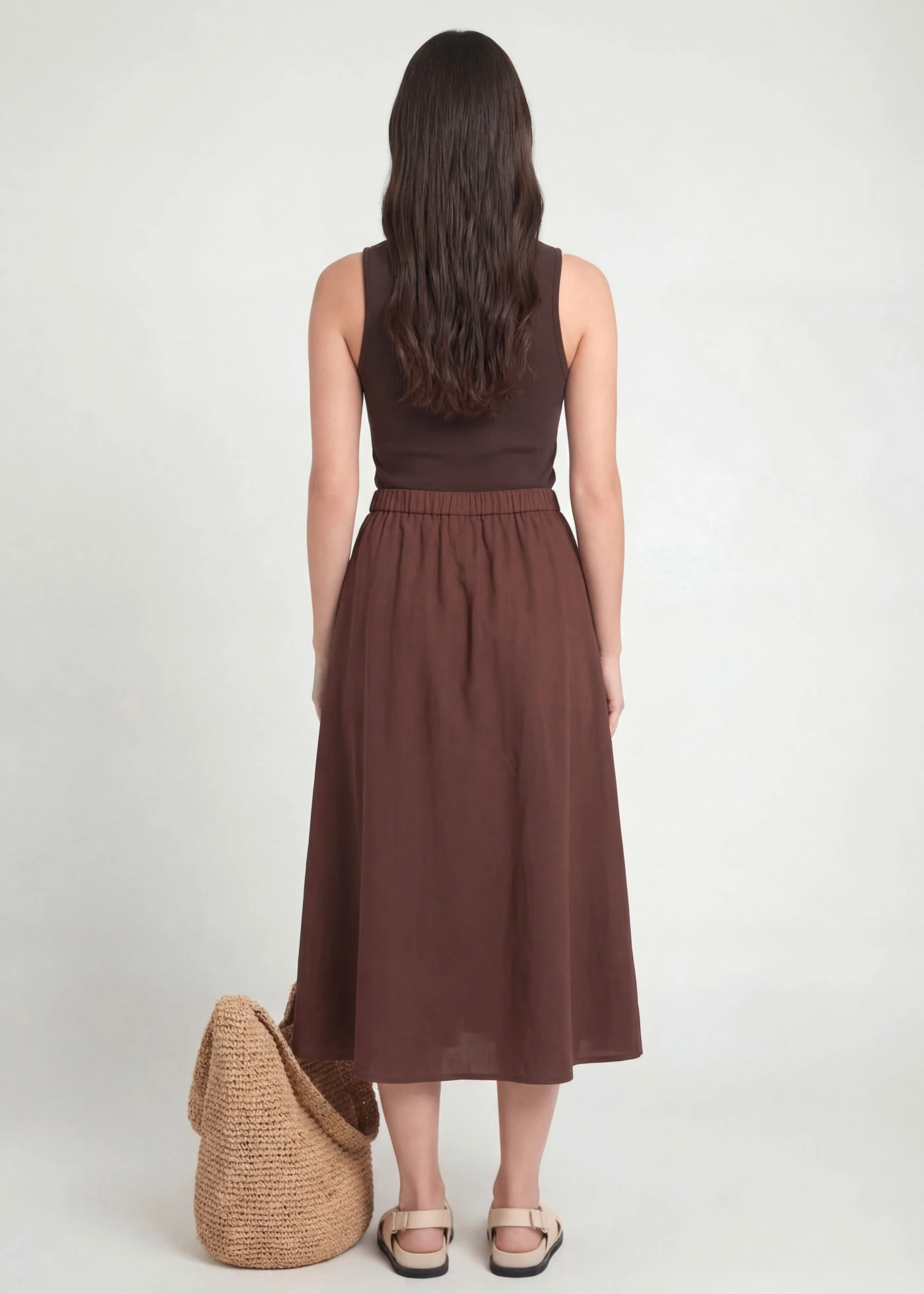 Midirok van een linnenmix • bruin • bonprix online shop