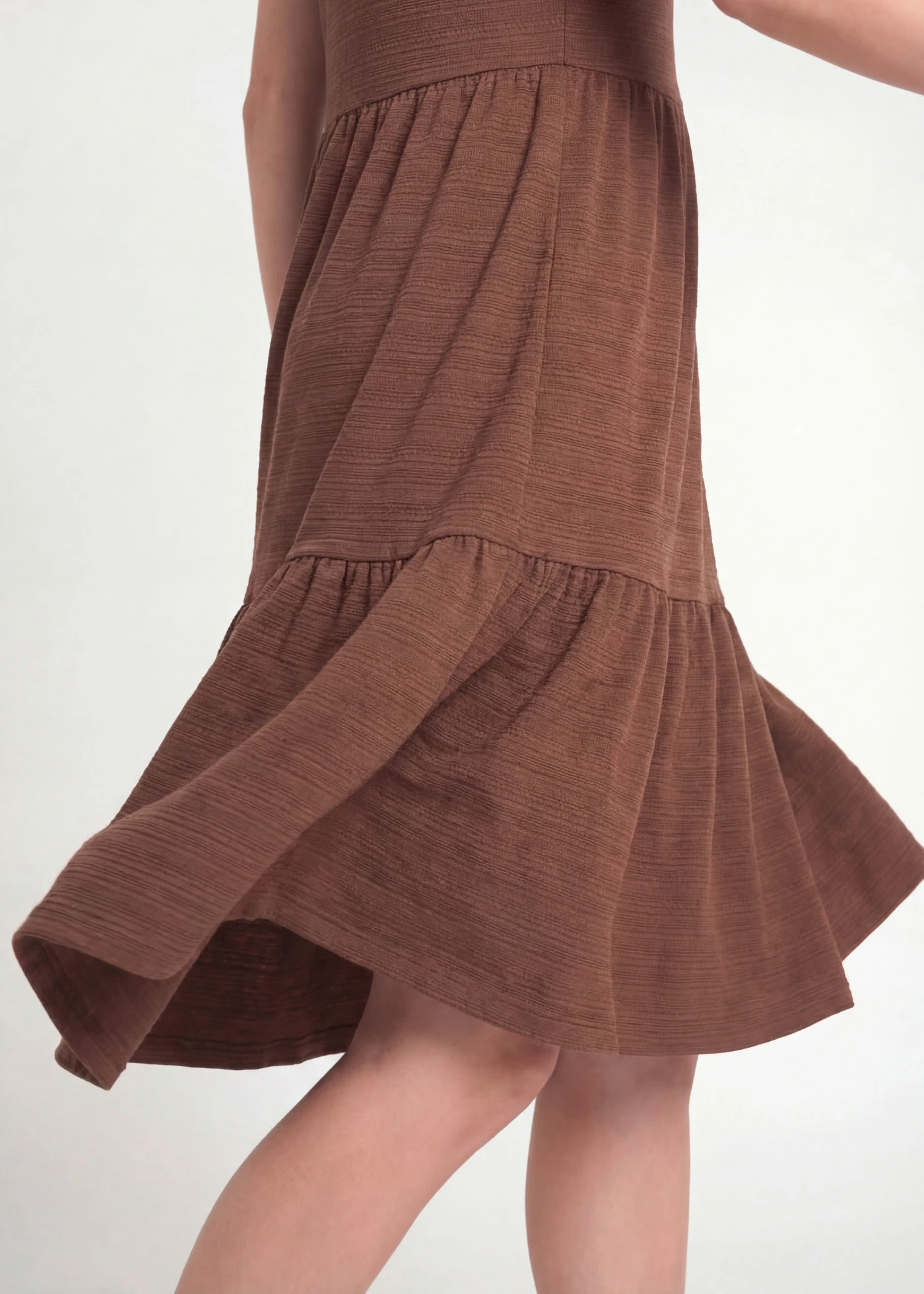 Robe en jersey texturé • marron • Boutique bonprix