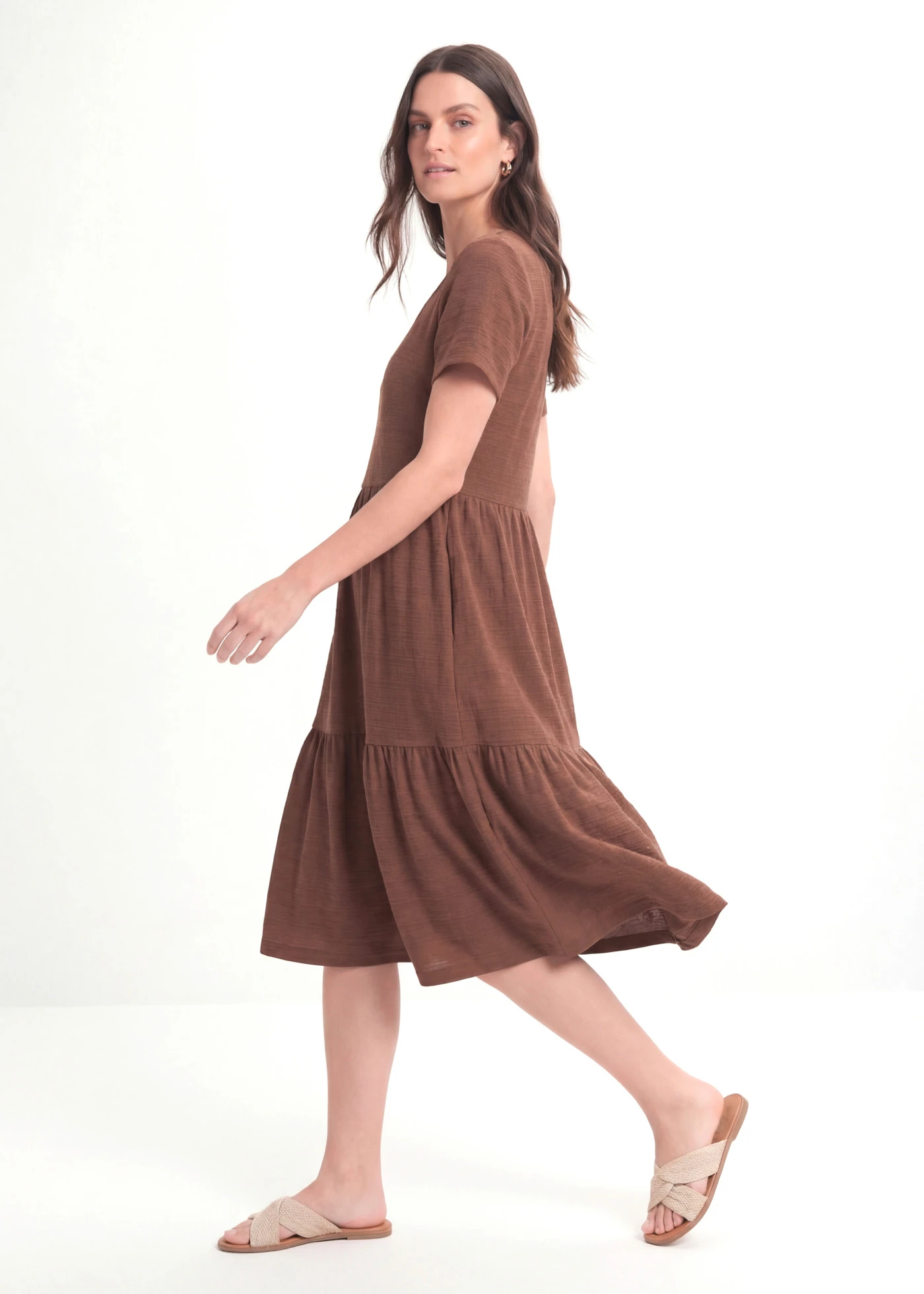 Shirtjurk met structuurpatroon van viscosemix • bruin • bonprix online shop