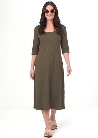 Robe en jersey 100% coton • olive foncé • Boutique bonprix