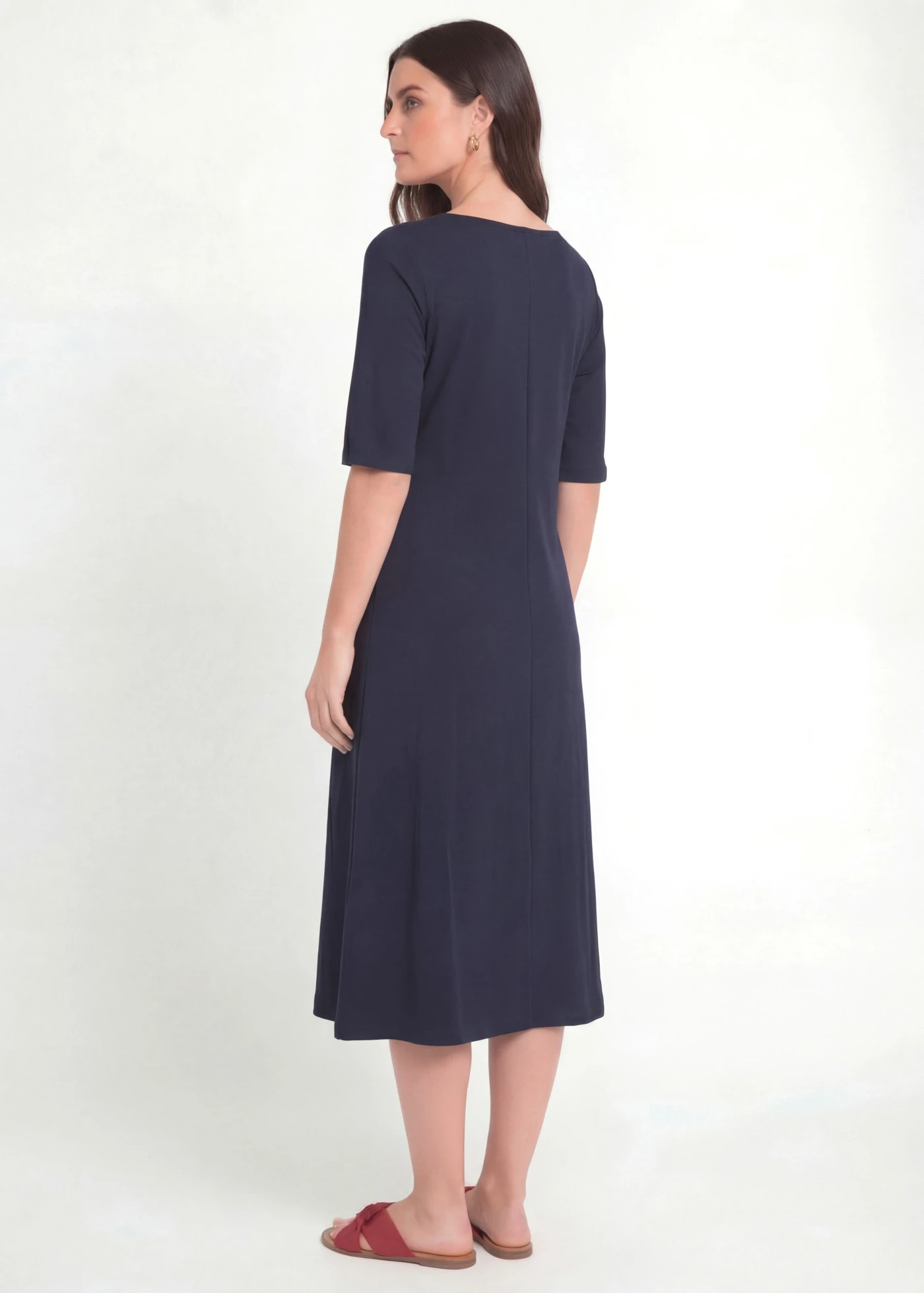 Jersey jurk van biologisch katoen • donkerblauw • bonprix online shop