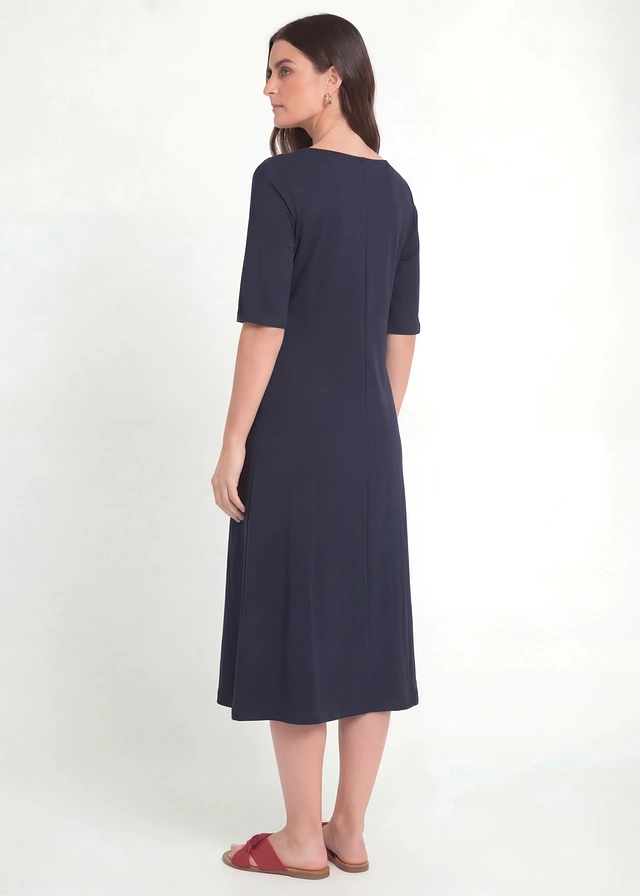 Jersey jurk van biologisch katoen, Kleur: donkerblauw
