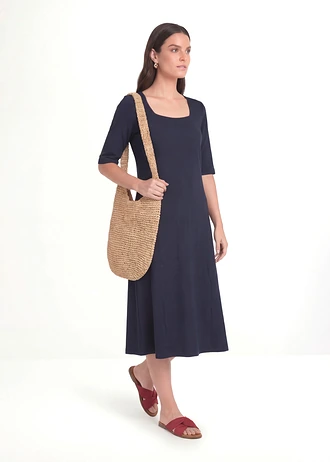 Jersey jurk van biologisch katoen • donkerblauw • bonprix online shop