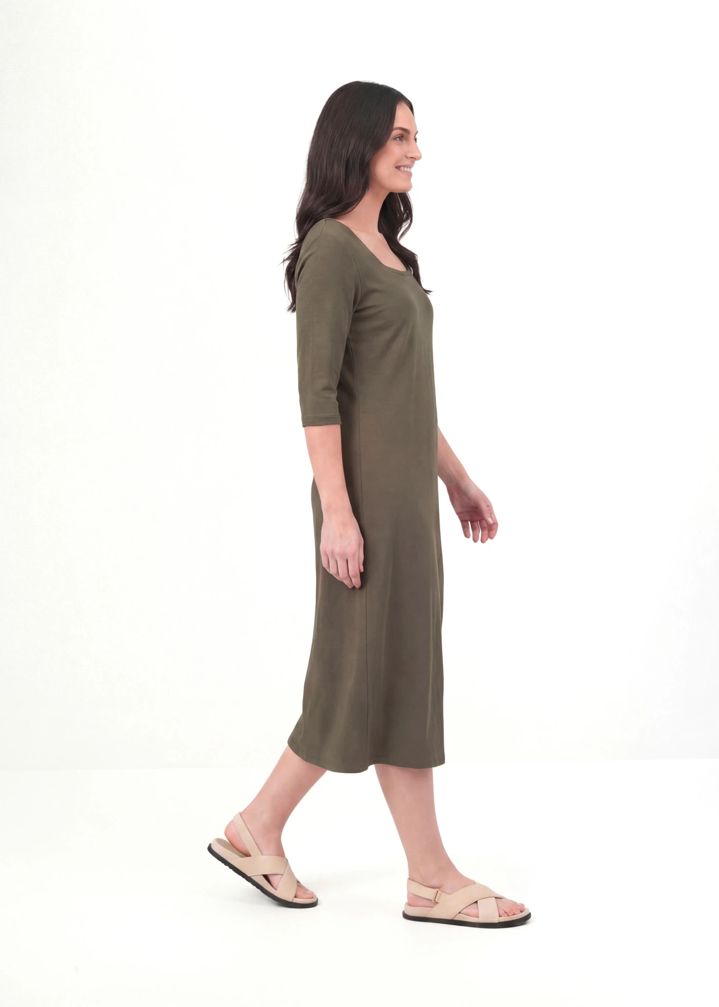Robe en jersey 100% coton • olive foncé • Boutique bonprix