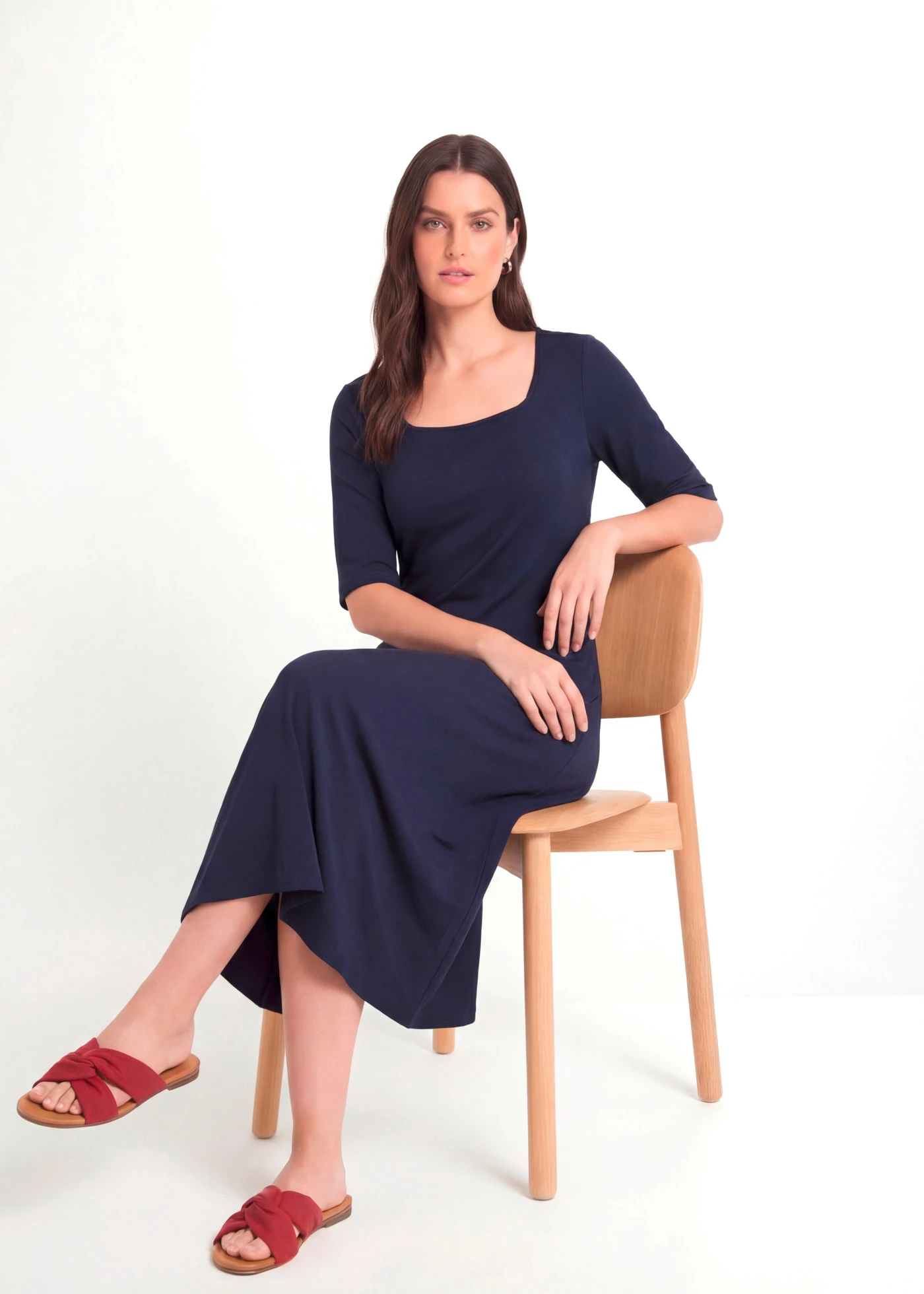 Rochie din jerse din bumbac organic 100% • bleumarin • magazin bonprix