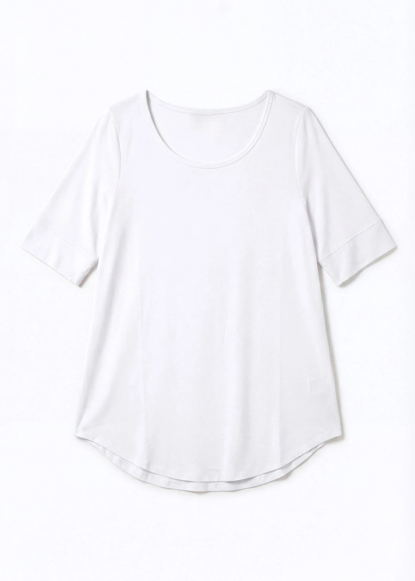 T-shirt long et doux en viscose • blanc • Boutique bonprix