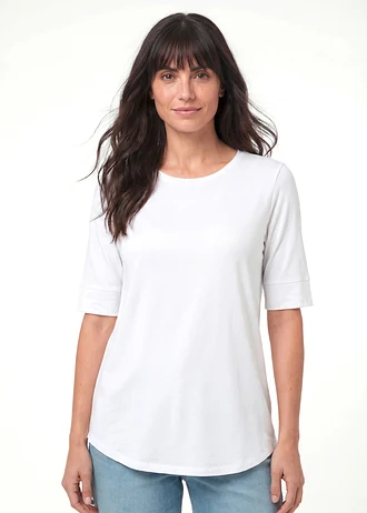 T-shirt long et doux en viscose • blanc • Boutique bonprix