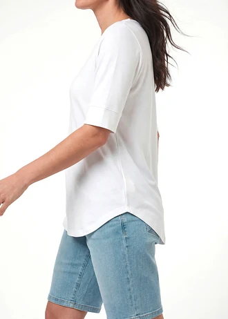 T-shirt long et doux en viscose • blanc • Boutique bonprix