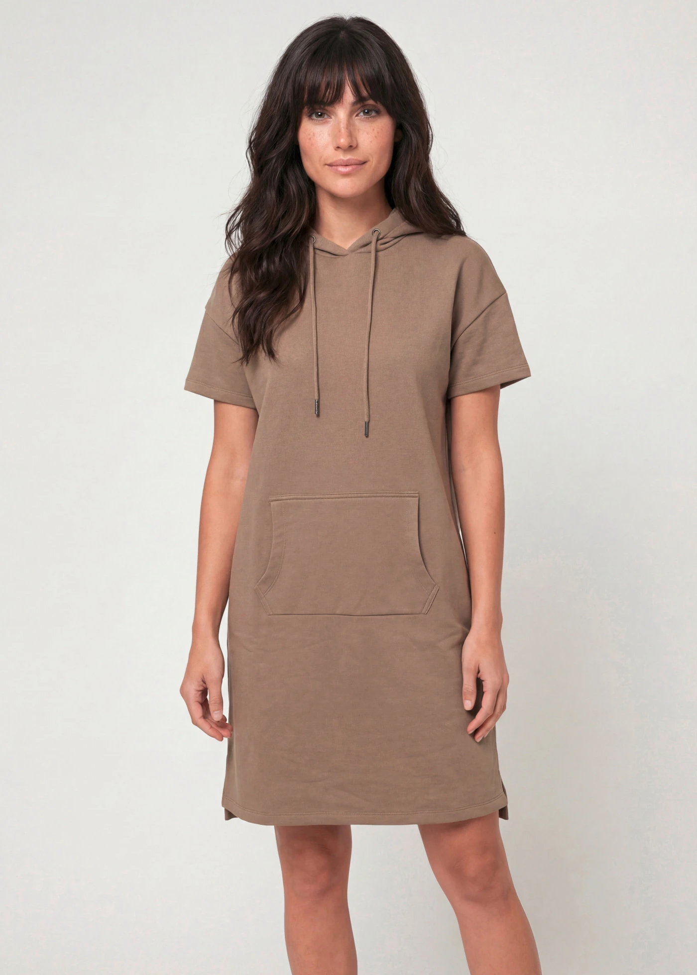 Rochie casual cu glugă • gri-bej • magazin bonprix