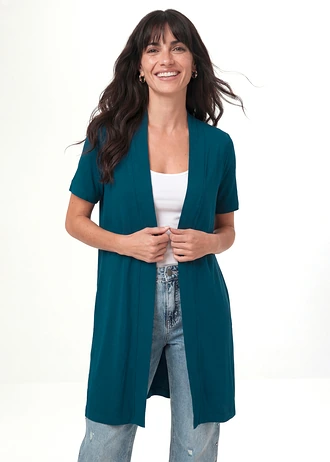 Gilet doux en jersey viscose • pétrole • Boutique bonprix
