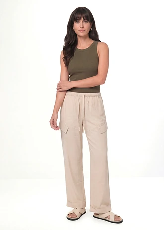 Geribde tanktop • olijfgroen • bonprix online shop