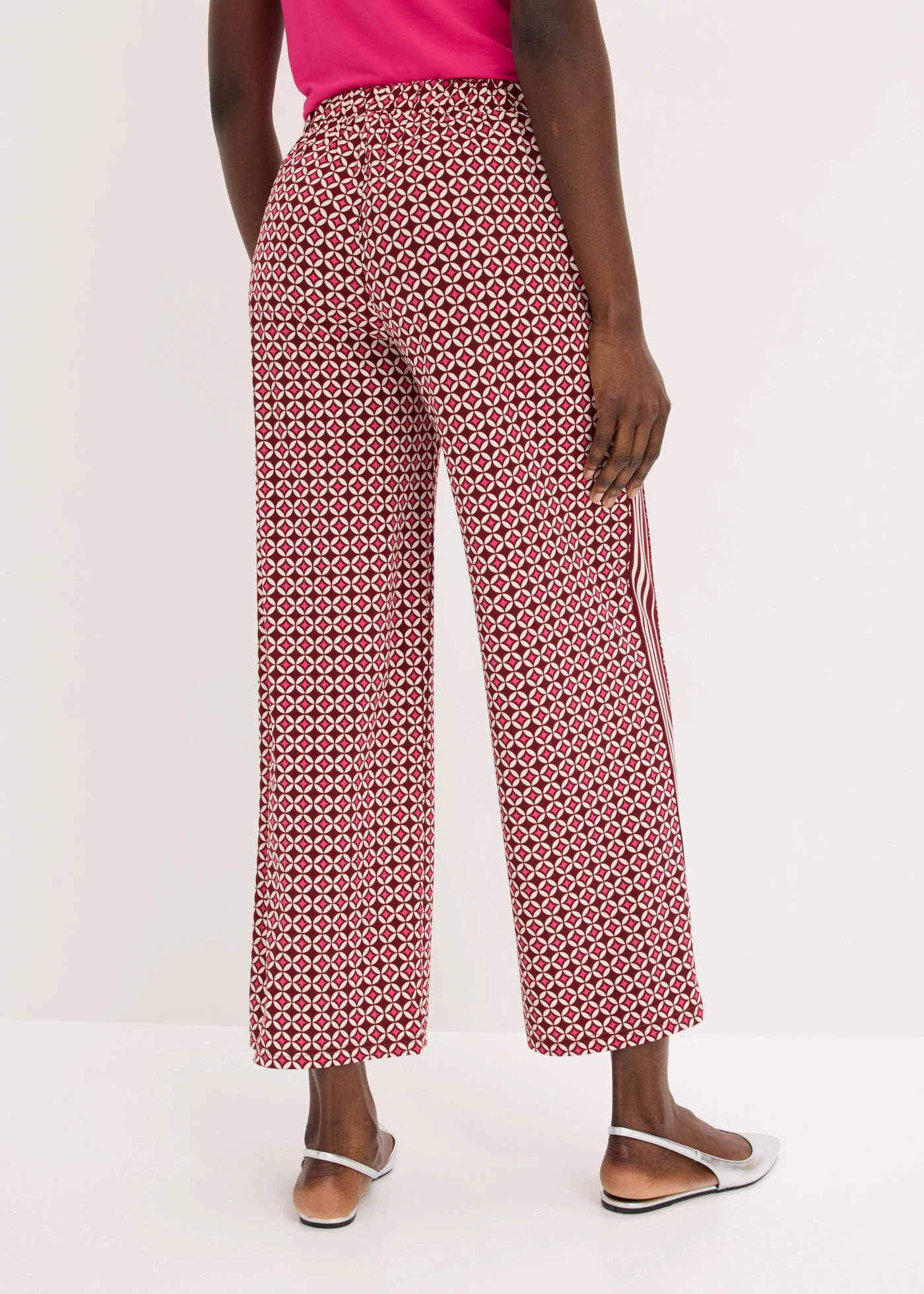 Pantaloni din jerse cu design minimalist • roșu-rubiniu/roz-pinklady grafic • magazin bonprix