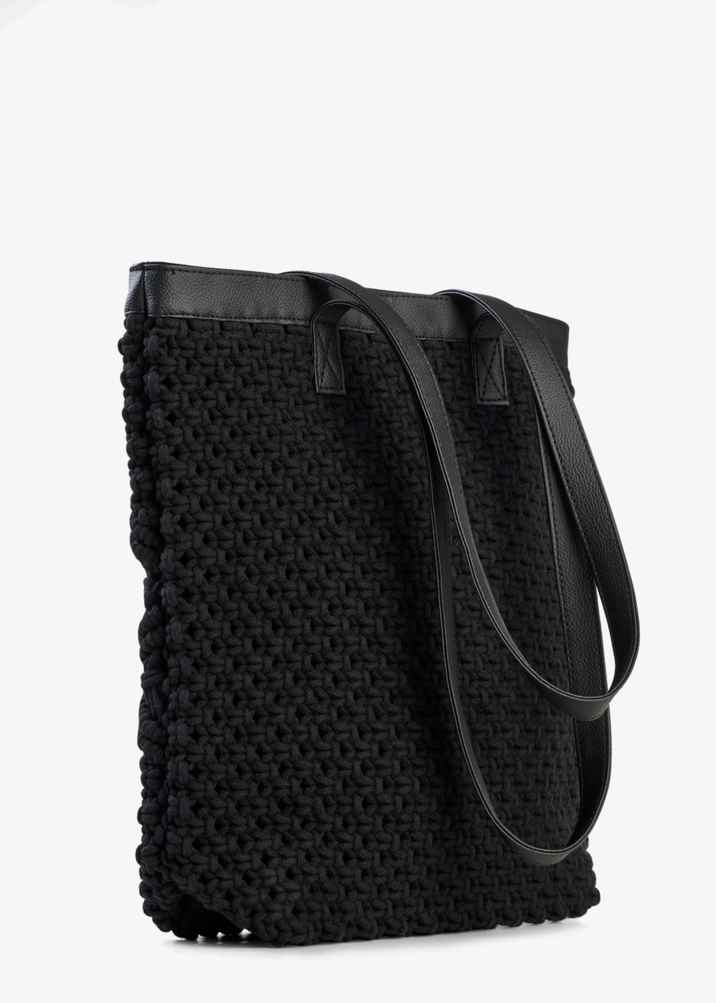 Geantă shopper din macrame • negru • magazin bonprix