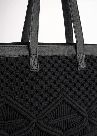Cabas en macramé • noir • Boutique bonprix