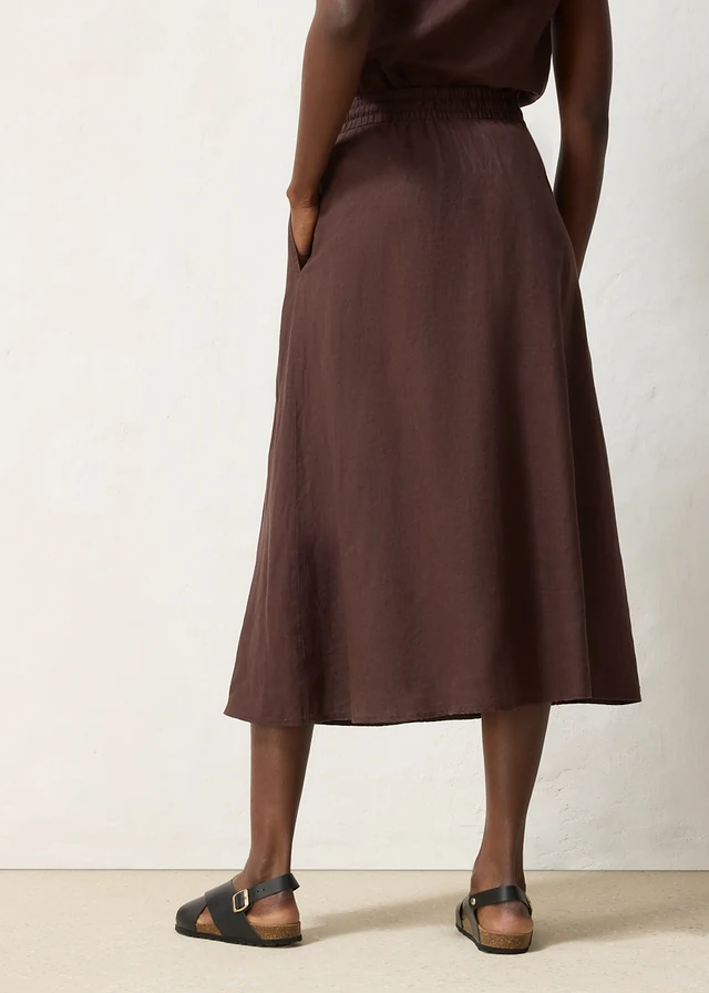 Maxi rok van puur linnen • donkerbruin • product-page.page-title-suffix