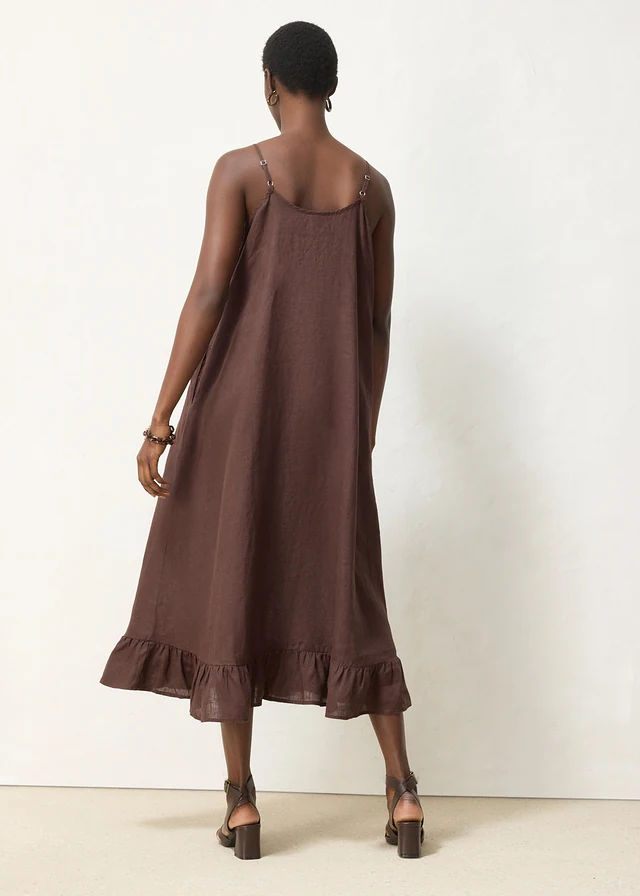 Maxi jurk van puur linnen • donkerbruin • product-page.page-title-suffix