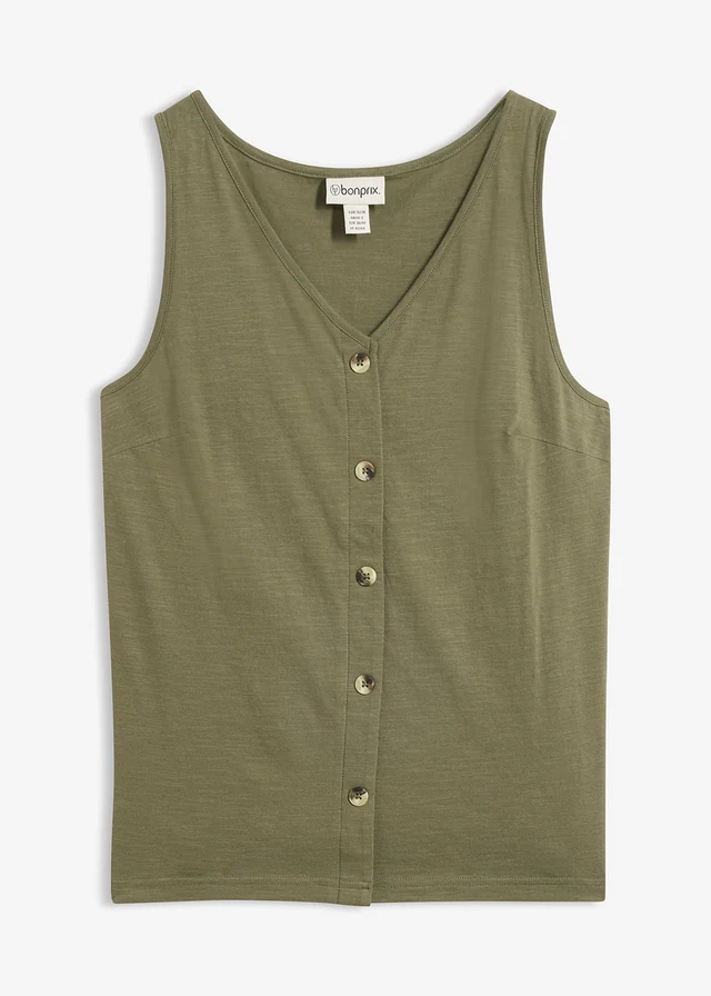 Top en coton flammé, Couleur: olive