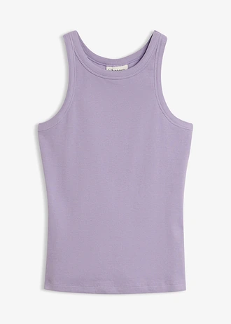 Geribde tanktop • rookviolet • bonprix online shop